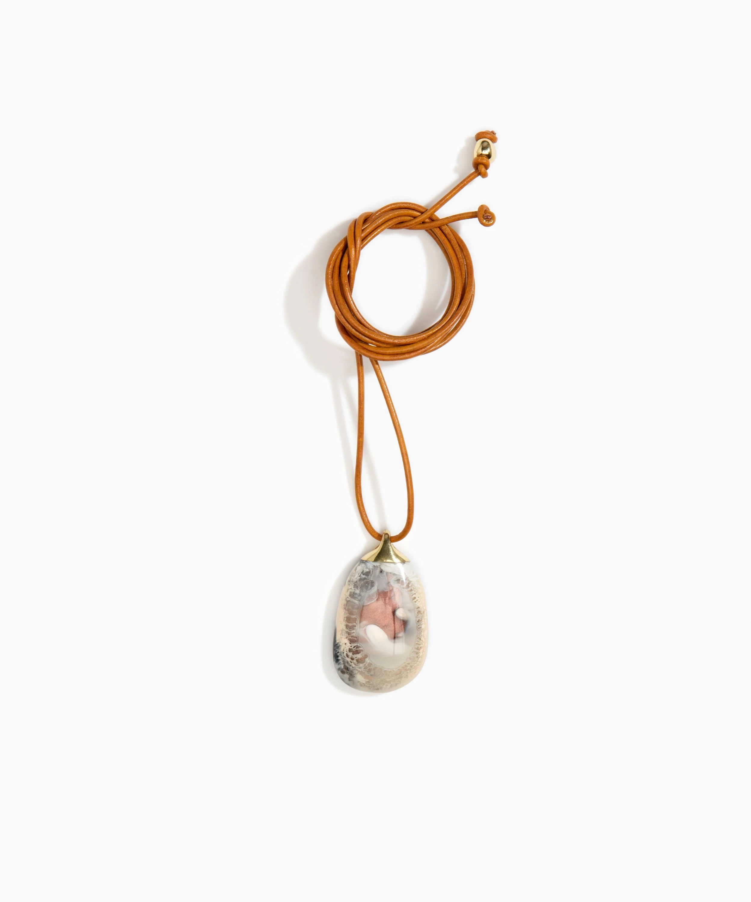 River Rock Pendant on Leather - Image 2