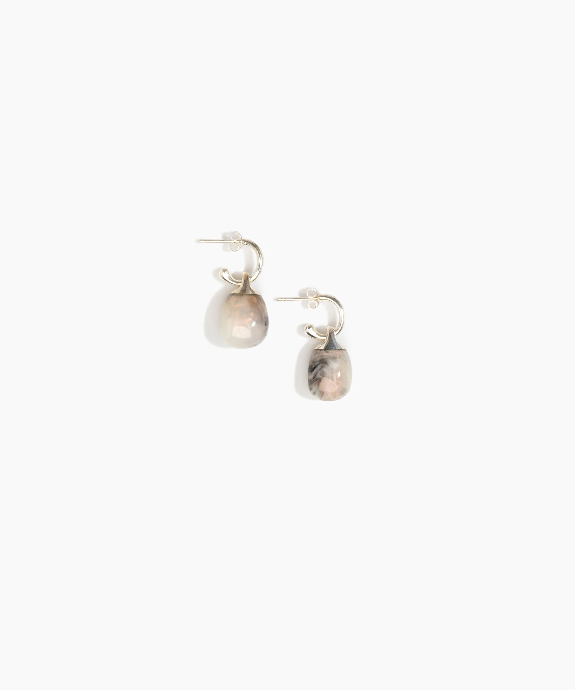 Small River Rock Hoop Earrings - Image 3